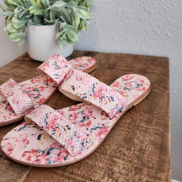 Joie Floral Snakeskin Double Strap Sandals Size 36 EU‎ - Picture 2 of 8